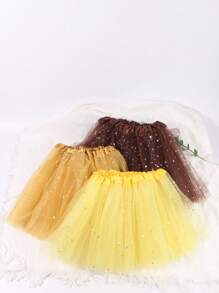 Vestido de tutú de pastel de ballet colorido, colores brillantes, estrellas y luna con lentejuelas brillantes, vestido de gasa multicapa, disponible en sets de 1 pieza, 3 piezas o 5 piezas, adecuado para jugar a la princesa de hadas, actividades de fiesta festiva. Accesorios del Día de San Valentín - A - Ver 4