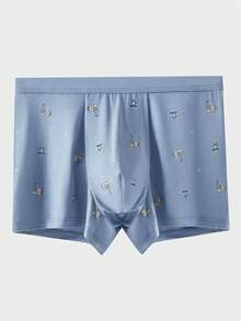 4 件装 男士时尚印花无缝透气平角内裤 - 彩色 - 查看 6