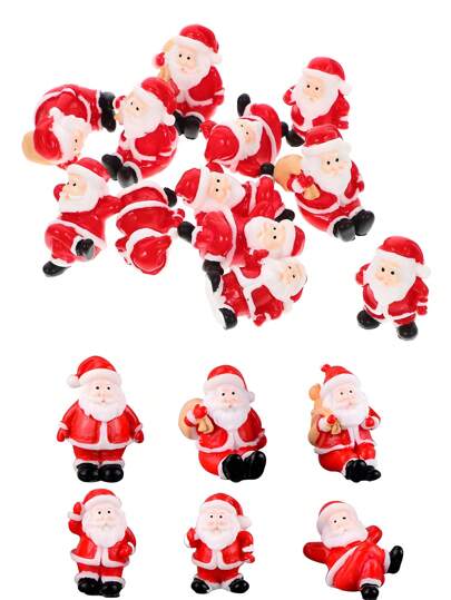 12pcs-Christmas Miniature Figurines,Mini Santa Claus Christmas Ornaments,Miniature Christmas Scene Figurines,Socks Gifts Christmas Tree Bells Resin Decorations For DIY Mini Garden Landscape, Christmas Craft,Mini Statues Resin Holiday Party Decor, Christmas Desktop Ornaments,Bulk Christmas Ornaments Xmas Mini Snowmen Santa Clause Ornaments Garden