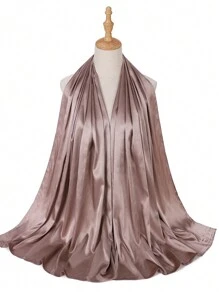 1pc Women Shiny Satin Glitter Hijab For Dress