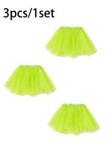 Vestido de tutú de pastel de ballet colorido, colores brillantes, estrellas y luna con lentejuelas brillantes, vestido de gasa multicapa, disponible en sets de 1 pieza, 3 piezas o 5 piezas, adecuado para jugar a la princesa de hadas, actividades de fiesta festiva. Accesorios del Día de San Valentín - A - Ver 21