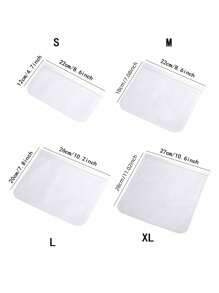2 cái/gói Có thể tái sử dụng EVA Hộp Đựng Thực Phẩm Túi Đối với Tủ lạnh , Trái cây , Rau , Và Món ăn Phong kín Túi - trắng - Xem 2