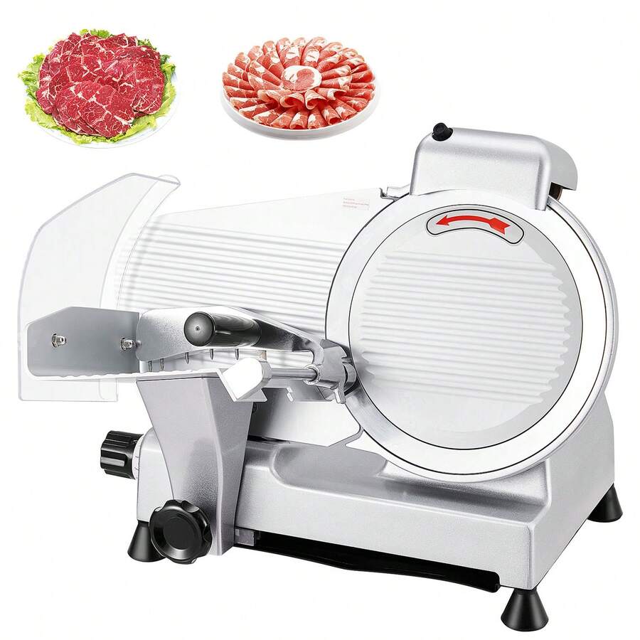 Commercial Meat Slicer, 10 Inch Electric Food Slicer, 240W Frozen Meat Deli Slicer With Premium