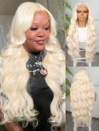 Halloween-kostymperuk Syntetisk värmebeständig peruk med spets framtill 13*4 Långvågigt hår 30 tum Brun Vardagsbruk Högkvalitativa peruker för damer Naturligt utseende Högkvalitativa syntetiska mjuka nybörjarvänliga peruker