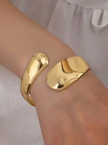 Water Drop Open Bangle Bracelet, European Style, Minimalist Design, Daily Accessory For Women