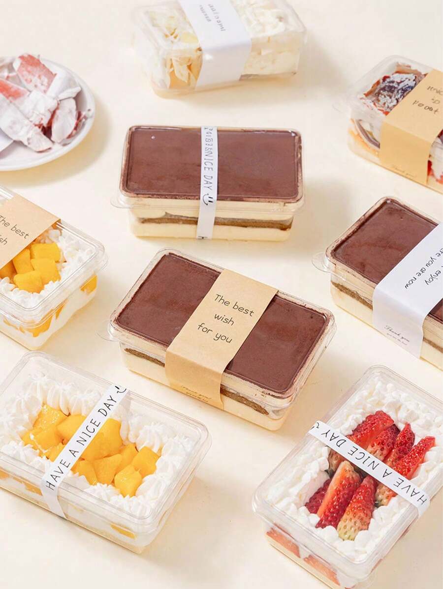 15/20/30/40 件透明塑料食品包装盒，适用于蛋糕、甜点、饼干、沙拉、面包、薯条、手指饼干、杏仁饼、意大利面、三明治、热狗、棉花糖、雪花糕点、猪肉松卷和其他烘焙食品包装，适合野餐、露营、派对、工作时包装熟食，携带方便