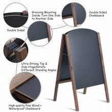 Lifezeal 31.5'' Wood A-Frame Chalkboard Menu Sign Board Sidewalk Wedding Signage - Black - View 6