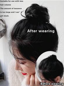 Messy Claw Clip Bun, Softball Hair Piece, Synthetic Wig For Parties And Dances, Suitable For All Women To Add Volume, Single Clip-In Synthetic Wig, Suitable For Halloween Parties And Music Festivals. - Natural Black - View 10