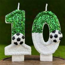Football Shaped Birthday Candles Decorations, Suitable For All Ages Sports Theme - Multicolor - View 1