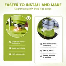 25+32+58mm Badge Maker Machine - 100 Metal Sets, Molds & Round Cutter (Multi-Language Manual) - Green - View 5