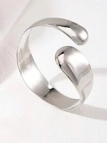 Water Drop Open Bangle Bracelet, European Style, Minimalist Design, Daily Accessory For Women