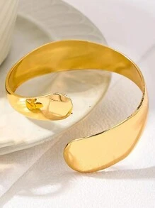 Water Drop Open Bangle Bracelet, European Style, Minimalist Design, Daily Accessory For Women