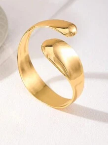 Water Drop Open Bangle Bracelet, European Style, Minimalist Design, Daily Accessory For Women