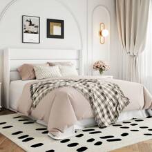 Allewie Lift Up Storage Bed With Modern Wingback Headboard, Hydraulic Storage, No Box Spring Needed, Full/Queen/King Size Bed Frame * Bed Frame Queen Queen Bed Frame Bed Frame Full Full Size Bed Frame King Size Bed Frame Twin Bed Frame Room Decor Home Decor Christmas Decor Bedroom Decor Valentine Day Decor Storage Living Room Decor Furniture House Decor - 白色 - 查看 3