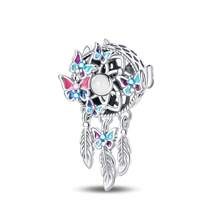 1 件银色梦幻彩色锆石波西米亚风格心形月亮蝴蝶捕梦网捕梦网幸运守护珠饰适合原创手链项链吊坠钥匙扣珠子适用于 DIY 珠宝制作女士珠宝生日礼物送给女孩 - 銀色 - 查看 11