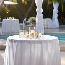 228cm/275cm Round 120g Polyester Round Tablecloth, Banquet Tablecloth, Wedding, Party Tablecloth, Solid Color Banquet Tablecloth, Party Decoration Table Cover