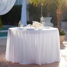 228cm/275cm Round 120g Polyester Round Tablecloth, Banquet Tablecloth, Wedding, Party Tablecloth, Solid Color Banquet Tablecloth, Party Decoration Table Cover