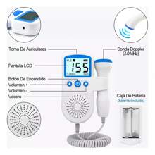 Doppler de Bolsillo para Bebé: Detector de Frecuencia Cardíaca Fetal - Blanco - Ver 4