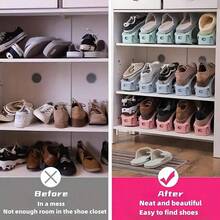 2pcs/4pcs/6pcs Collapsible Shoe Rack, Easy Storage Shoe Organizer, Adjustable For Household, Bedroom, Living Room' - Multicolor - View 4
