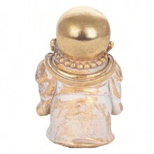 Signes Grimalt By SIGRIS - Figura Monje con Cuenco Dorado de Resina | Figura de Buda Figuras De Resina Para Jardin Figura Resina Decoración cm - Dorado - Ver 3