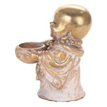 Signes Grimalt By SIGRIS - Figura Monje con Cuenco Dorado de Resina | Figura de Buda Figuras De Resina Para Jardin Figura Resina Decoración cm - Dorado - Ver 4