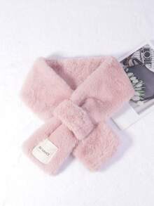 1pc Children Faux Rabbit Fur Decorative Fluffy Scarf, Warm Daily Use - Patch Fur Scarf - View 8