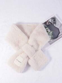 1pc Children Faux Rabbit Fur Decorative Fluffy Scarf, Warm Daily Use - Patch Fur Scarf - View 6
