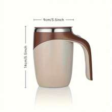Self-Stirring Mug: Rechargeable Automatic Magnetic Self-Stirring Coffee Mug, Rotating Home Office Travel Mixing Cup, For Stirring Coffee, Chocolate, Milk, Protein Powder, Cocoa, Etc., Perfect For Office, School, Gym - Coffee Brown - View 3