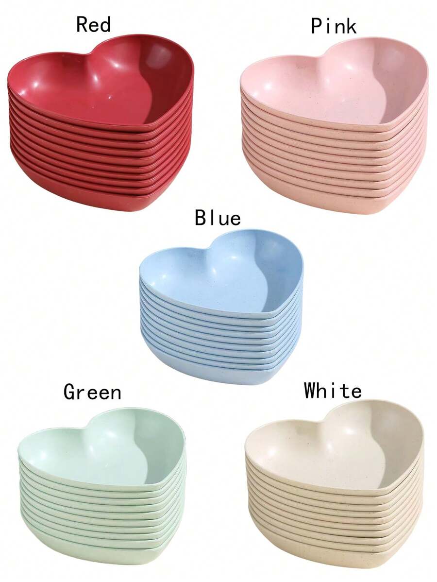 5 chiếc đĩa nhựa hình trái tim đựng đồ ăn nhẹ, đĩa đựng rác, đĩa đựng xương, đĩa đựng trái cây, đĩa đựng tráng miệng, đĩa đựng bánh, đĩa đựng đồ ăn nhẹ, đĩa đựng bữa sáng, đồ dùng nhà bếp, phụ kiện nhà bếp, phụ kiện đồ dùng trên bàn ăn, thích hợp đựng kẹo, trái cây, đồ dùng học tập tại nhà và tiệc tùng, quà tặng Giáng sinh - Nhiều màu - Xem 1