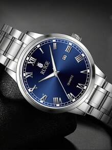 RUIG Relógio Masculino RUIGE, Relógio de Pulso Esportivo Minimalista e da Moda, Cronógrafo, Impermeável, Luminoso, Calendário, Pulseira de Aço Inoxidável, Relógio de Pulso Masculino