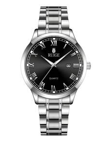 RUIG Relógio Masculino RUIGE, Relógio de Pulso Esportivo Minimalista e da Moda, Cronógrafo, Impermeável, Luminoso, Calendário, Pulseira de Aço Inoxidável, Relógio de Pulso Masculino