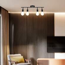 Iluminación De Riel Led De 4 Luces Giratorio Color Negro - Negro - Ver 2