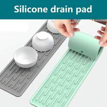 Home Use Non-Slip Countertop Mat, Narrow Edging Silicone Kitchen Cutting Board Non-Slip Mat, Bar Mat, Soap Dish, Coasters, Drain Mat, Water Tap Anti-Splash Mat - Multicolor - View 5