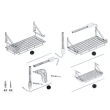 Hanging Pot Rack Pot Pan Rack Wall Mount Pan Kitchen Storage Shelf Holder 24 In - Black - View 10