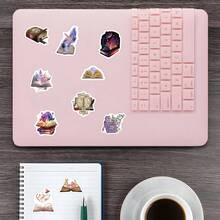 500 张万圣节女巫书贴纸卷乙烯基贴纸剪贴簿、日记、笔记本电脑、保险杠、滑板、水瓶、电脑、手机、卡通动漫 - 彩色 - 查看 3