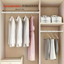 FEPK 1pc Black Adjustable Tension Shower Curtain Rod, Extendable Bath Curtain Pole, Bathroom Decorating Accessory, Closet & Window & Towel Rack Holder Summer - Black 20.86-35.43in - View 9