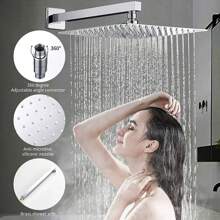 Shower Faucet Set Shower System Featuring An 8-Inch/10-Inch/12-Inch Rain Showerhead And Handheld Showerhead. Complete Shower Combination Set With Concealed Valve And Decorative Trim Kit. - Chrome - View 5
