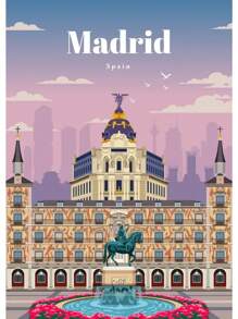 1 幅阿姆斯特丹东京伦敦冰岛巴厘岛温哥华旅行海报艺术城市绘画风景帆布画无框 - 彩色 - 查看 26