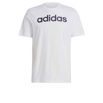 Adidas Essentials Single Short Sleeve T-Shirt, White/Black, L