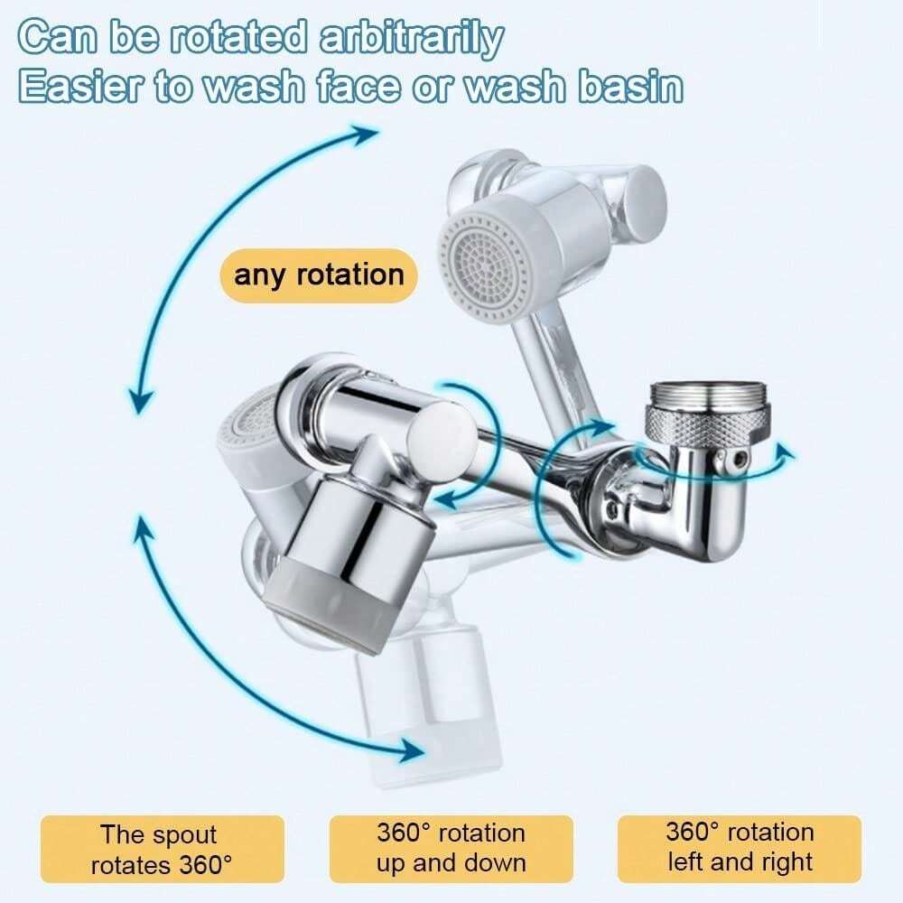 Alloy Universal Faucet Mechanical Arm Faucet MultiAngle Rotation Two