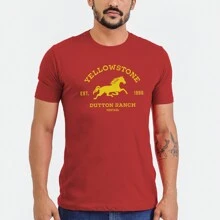Men's Country Fashion T-Shirt YellowStone Premium Ref. 08 - 紅色 - 查看 1