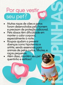 Roupinha Pet Macho Soft Inverno Agasalho Pijama Com Toca e Manga Roupa Cachorro e Gato