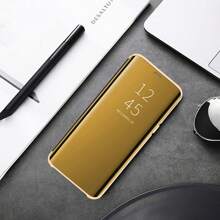 Luxury Mirror Flip Protective Case Compatible With  S24Ultra S23Ultra Galaxy S24 S23 S22 S21 S20 S10 S9 S8 FOLD2 FOLD3 FOLD 4 FOLD 5 FOLD 6, Apple, 11Ultra Plus; Also Compatible With  Galaxy A12 A13 A14 A35 A52 A53 A54 A55,  Galaxy NOTE 8 NOTE9 NOTE10 NOTE20, Apple 6 7 X 11 12 13 13pro 13promax 14 14pro 14promax 15 15pro 15promax 16 16pro 16promax Series Waterproof Shockproof Anti-Fall Scratch Resistant - 金色 - 查看 6