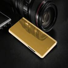 Luxury Mirror Flip Protective Case Compatible With  S24Ultra S23Ultra Galaxy S24 S23 S22 S21 S20 S10 S9 S8 FOLD2 FOLD3 FOLD 4 FOLD 5 FOLD 6, Apple, 11Ultra Plus; Also Compatible With  Galaxy A12 A13 A14 A35 A52 A53 A54 A55,  Galaxy NOTE 8 NOTE9 NOTE10 NOTE20, Apple 6 7 X 11 12 13 13pro 13promax 14 14pro 14promax 15 15pro 15promax 16 16pro 16promax Series Waterproof Shockproof Anti-Fall Scratch Resistant - 金色 - 查看 5