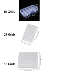 1 件装多功能透明收纳盒，带 56/28 个可拆卸隔层，独立隔层用于存放珠宝配件、小物件，采用可堆叠设计和透明盖子，非常适合整理钻石工具 - 彩色 - 查看 7