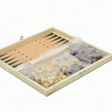 1 件 3 合 1 木制可折叠便携式国际象棋、跳棋和西洋双陆棋游戏套装 - 彩色 - 查看 13