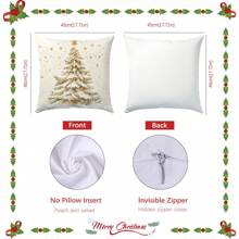 1 vỏ gối trang trí cây thông Noel màu vàng màu nước, vỏ gối bằng vải nhung Sherpa 45*45cm/18*18in, thích hợp cho ghế sofa hiện đại, trang trí phòng khách, trang trí tiệc Giáng sinh, tặng quà - Nhiều màu - Xem 2
