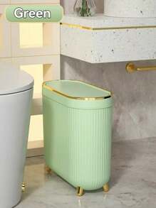 1 pieza Papelera de 12 litros con pedal, basurero de baño, cubo de basura dorado impermeable para el inodoro con tapa, suministros para el hogar y la oficina, bolsa de basura, decoración de otoño para el baño, organizador de baño, de vuelta a la escuela