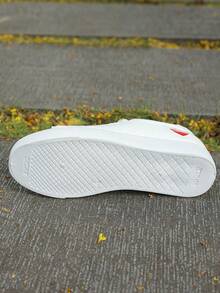 Women White Casual Sneakers Low-Top Flat Trainers Hook And Loop Lightweight Fashionable Shoes - White - View 5