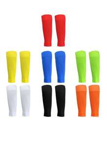 “男士压缩足球袖套 - 7/1 对男士运动腿套，吸湿排汗支撑护腿板”